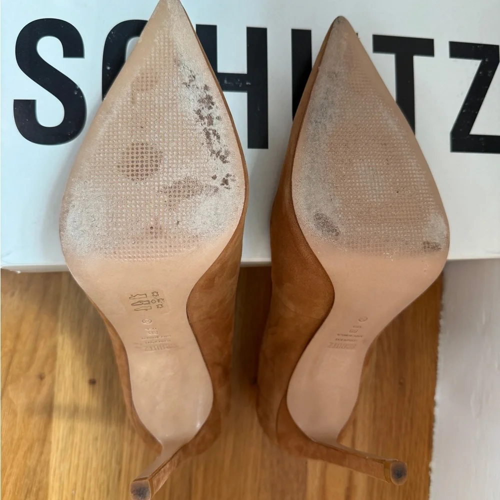 SCHUTZ LOU HIGH STILETTO PUMP in Wood Nobuck suede - Picture 5 of 7